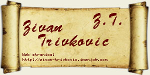 Živan Trivković vizit kartica